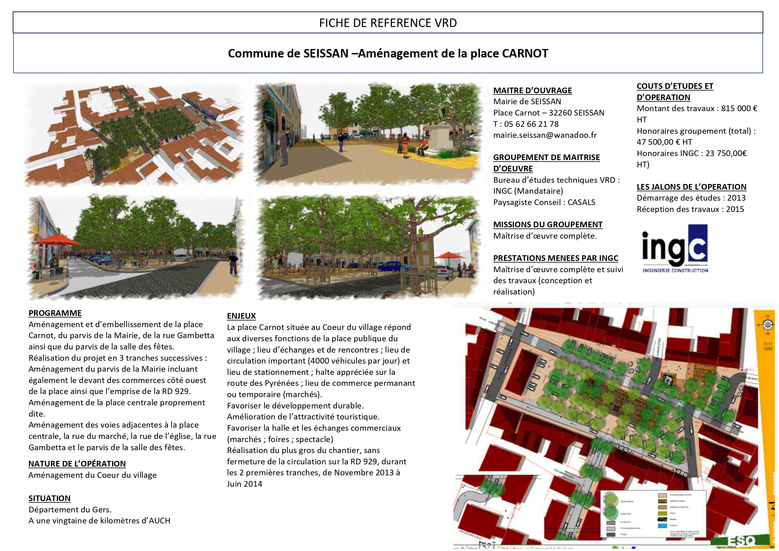 SEISSAN (32) – Aménagement de la place carnot